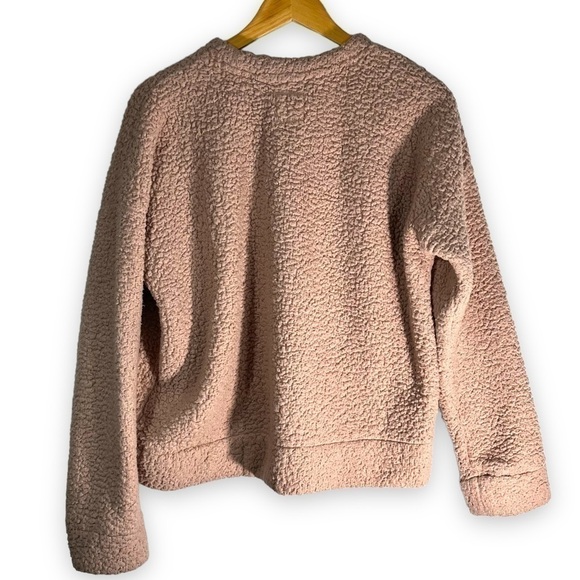 4 for $20 SALE! Harper Heritage Teddy Bear Sherpa Cropped Sweater, Dusty Rose, M - Picture 6 of 10